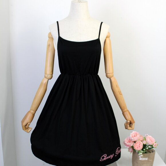 Gloomy Bunny 2-Piece Kawaii Dress Set Graphic Tee Spaghetti Strap Cartoon Dress - Picture 6 of 8